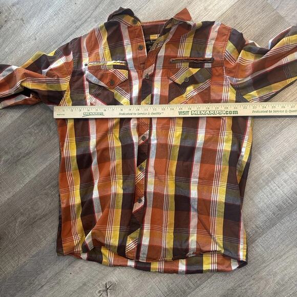 Smoke Rise Men's Plaid Button Down Shirt Orange, Yellow,brown Size XL - Picture 6 of 8